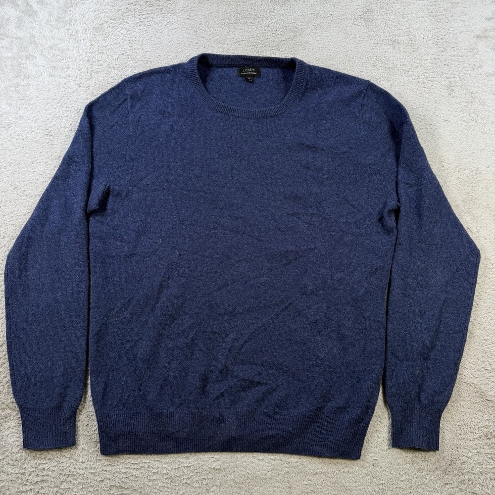 J Crew Sweater Mens Small Navy 100% Cashmere Crewneck Pullover Soft Lightweight